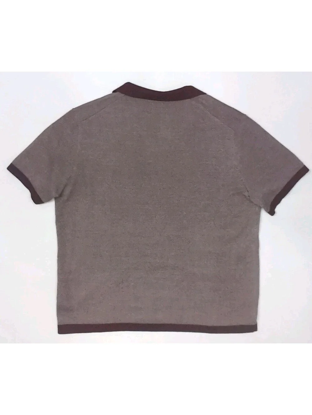 J Crew Mens XL Merino Wool Johnny Collar Polo Sweater Short Sleeve Burgundy Soft